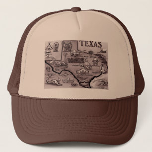 Casquette Old Texas Cartoon Map
