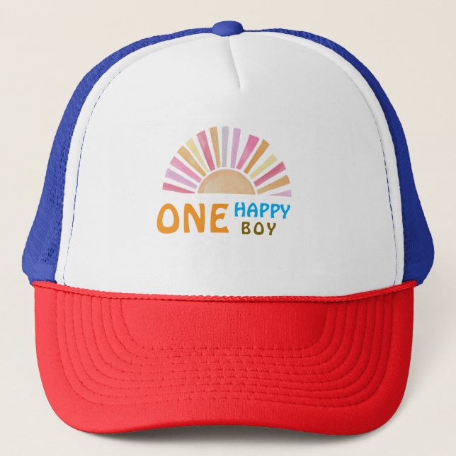 Casquette One Happy Boy Sunshine 1er anniversaire ou tous le (Devant)