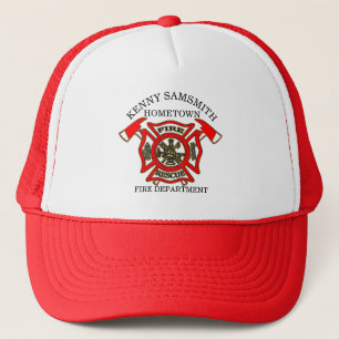 Casquette Or de logo de corps de sapeurs-pompiers et insigne