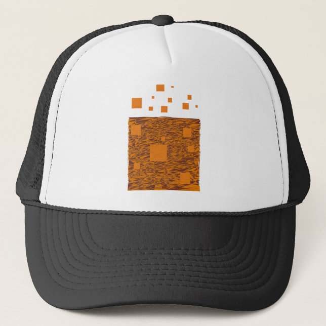 Casquette Orange alerte float abstrait Halloween boîte noire (Devant)