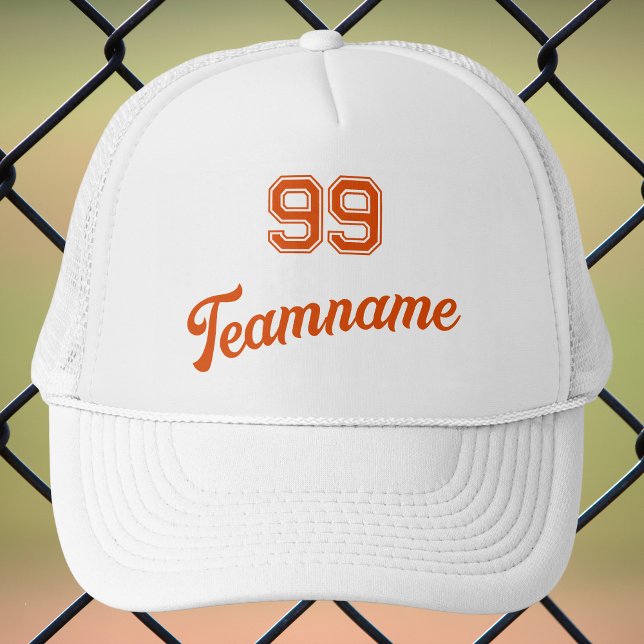 Casquette Orange Baseball Custom Player Numéro et nom de l'é (Créateur téléchargé)
