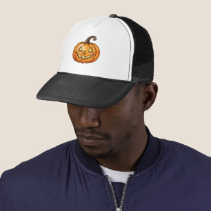 Casquette Orange Cartoon Jack-o'-lantern Citrouille Hallowee