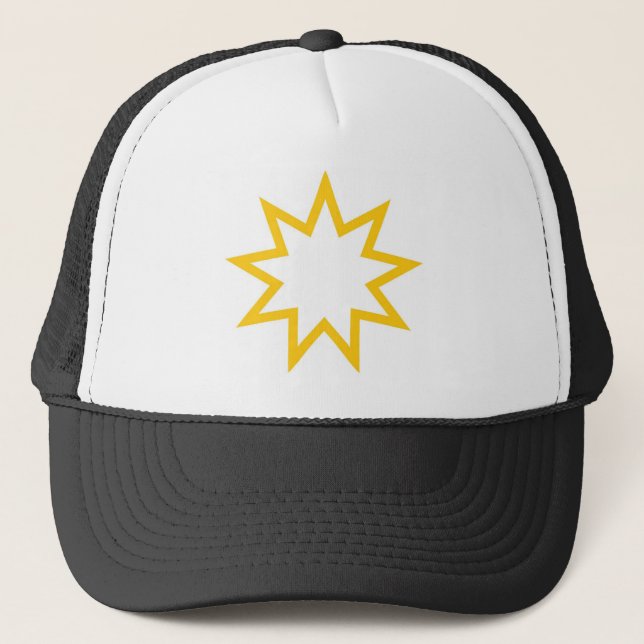 Casquette Orange d'étoile de Bahai (Devant)