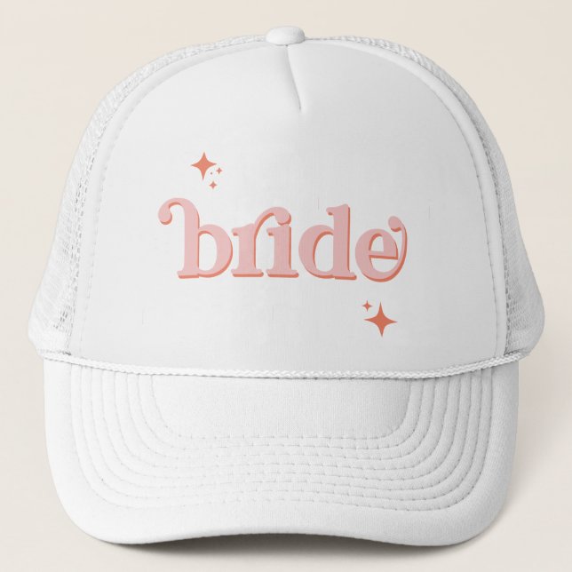 Casquette Orange PINK Disco Bridal Party de mariée poule DO  (Devant)
