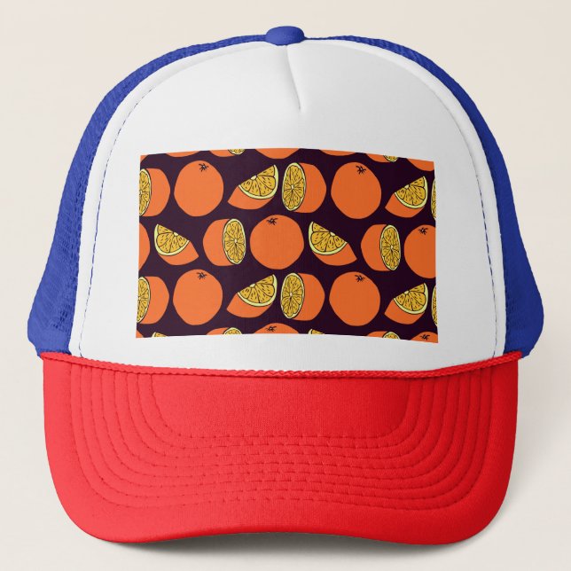Casquette Oranges sans couture motif, texture vintage. (Devant)