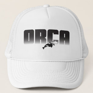 Casquette ORCA Cool Noir et blanc Design typographique