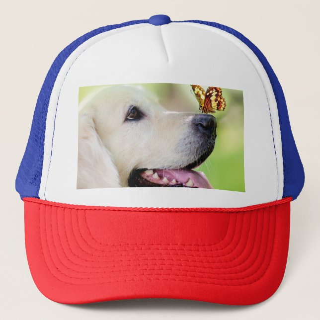 Casquette Oreiller À Lancer Du Labrador Et Du Papillon (Devant)