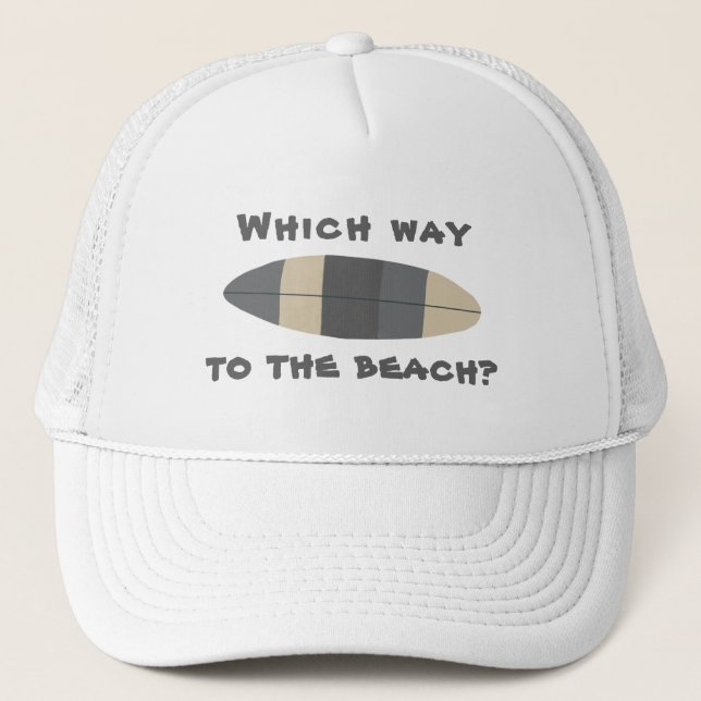 Casquette Où aller à la plage ? Surf en gris (Devant)