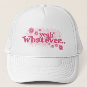 Casquette ouais quoi que ce soit... chapeau fleur rose rouge