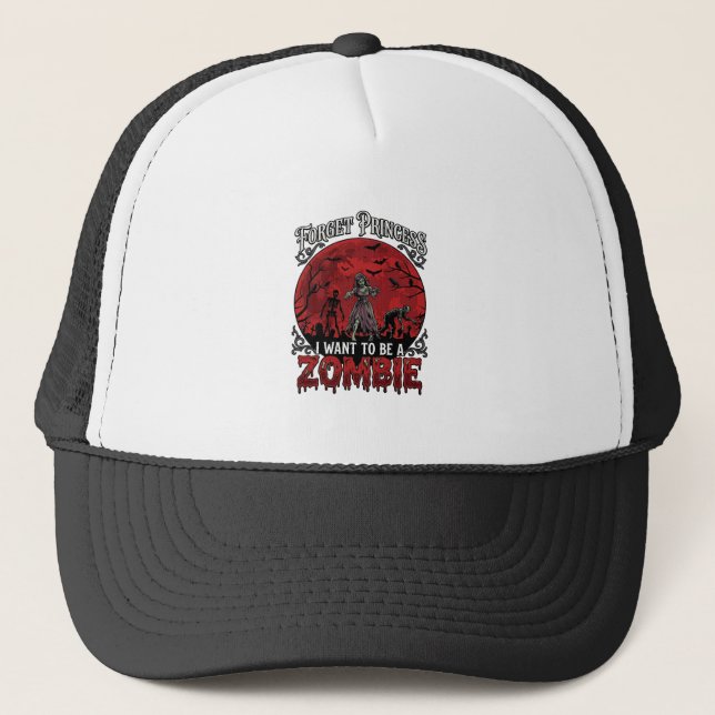 Casquette Oublier Princesse Zombie Lune de Sang Cimetière Ch (Devant)