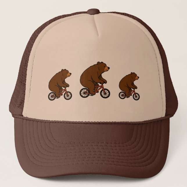 Casquette Ours à vélo – Vibrations de folie (Devant)