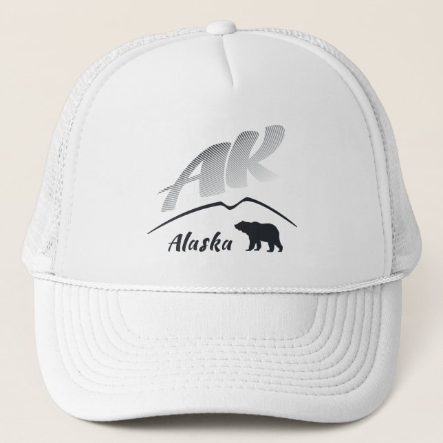 Casquette Ours (AK) brun de Kodiak de l'Alaska - logo noir (Devant)