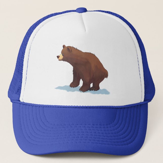 Casquette Ours brun marchant sur la neige (Devant)