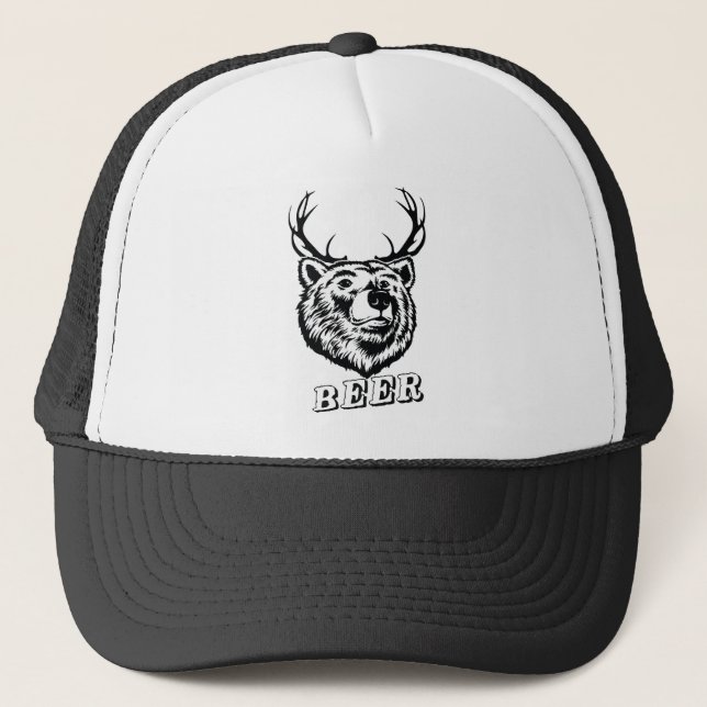 Casquette Ours + Cerf = Bière ? (Devant)