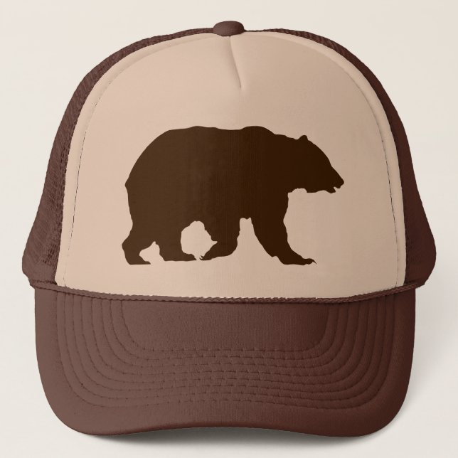 Casquette Ours Chapeau Grizzly Ours Brun Silhouette (Devant)