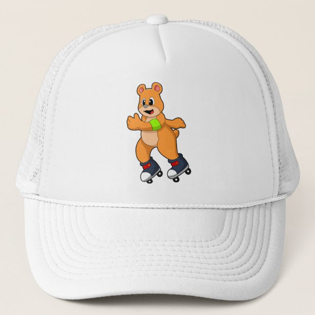 Casquette Ours comme patineur avec patins en ligne (Devant)