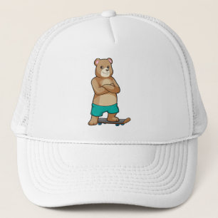 Casquette Ours comme patineur avec skateboard