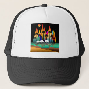Casquette Ours Dans Montagnes Modernes Forestières