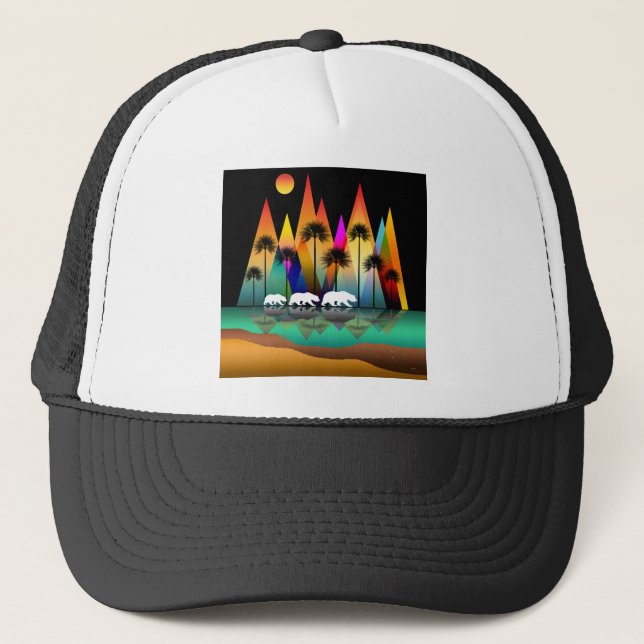 Casquette Ours Dans Montagnes Modernes Forestières (Devant)