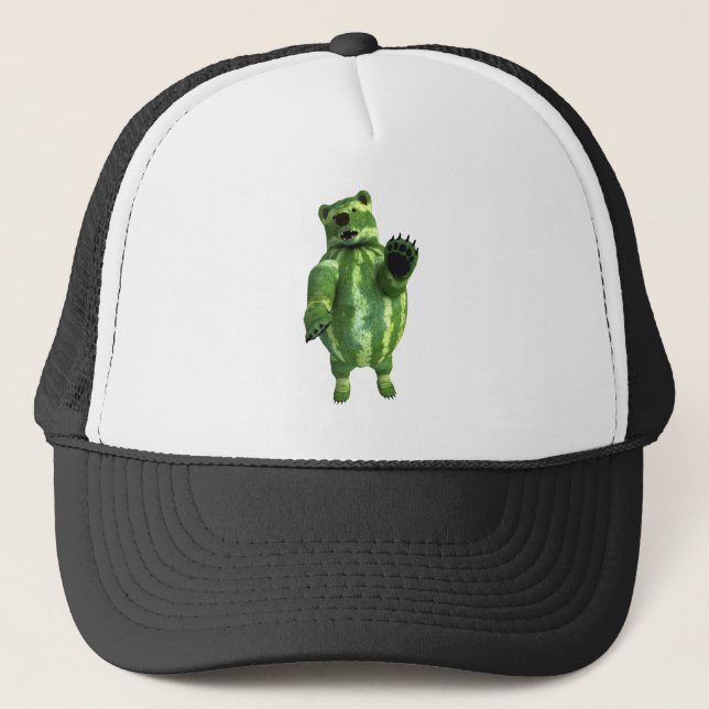 Casquette Ours de pastèques vertes amusantes (Devant)