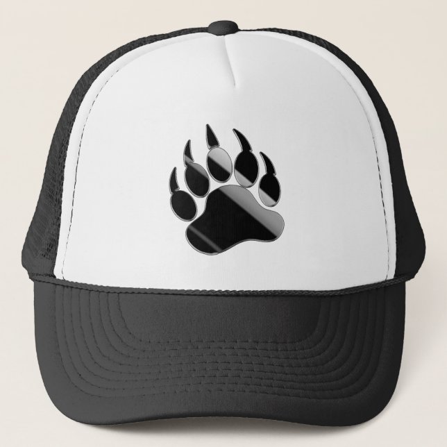 Casquette Ours en acier noir Patte - Chapeau (Devant)