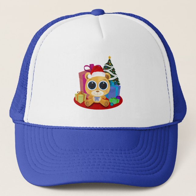 Casquette Ours en peluche - Noël (Devant)