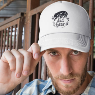 Casquette Ours Floral Noir Et Blanc