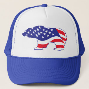 Casquette Ours grizzli patriotique