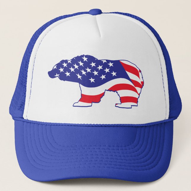 Casquette Ours grizzli patriotique (Devant)
