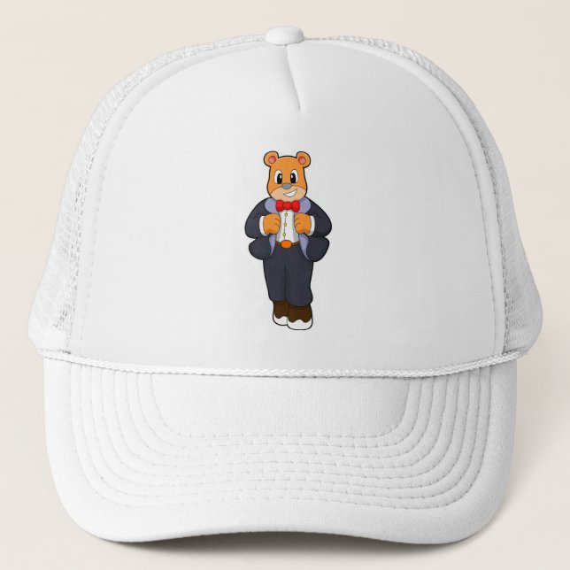 Casquette Ours marié en costume (Devant)