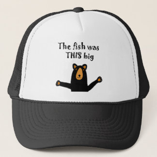 Casquette Ours noir drôle racontant l'histoire de poissons
