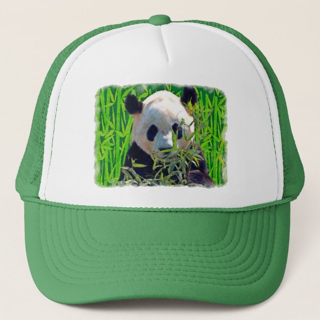Casquette Ours Panda & Art de la faune et flore de bambou (Devant)