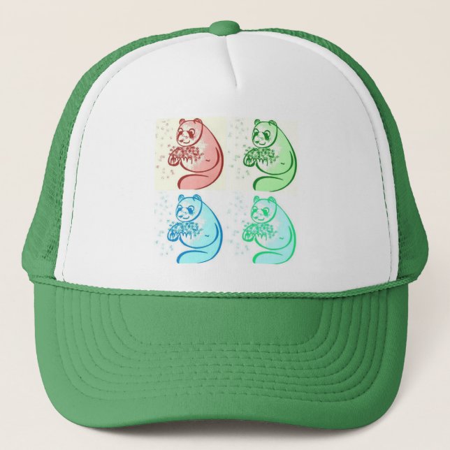 Casquette Ours Panda Art Pop Joueur (Devant)