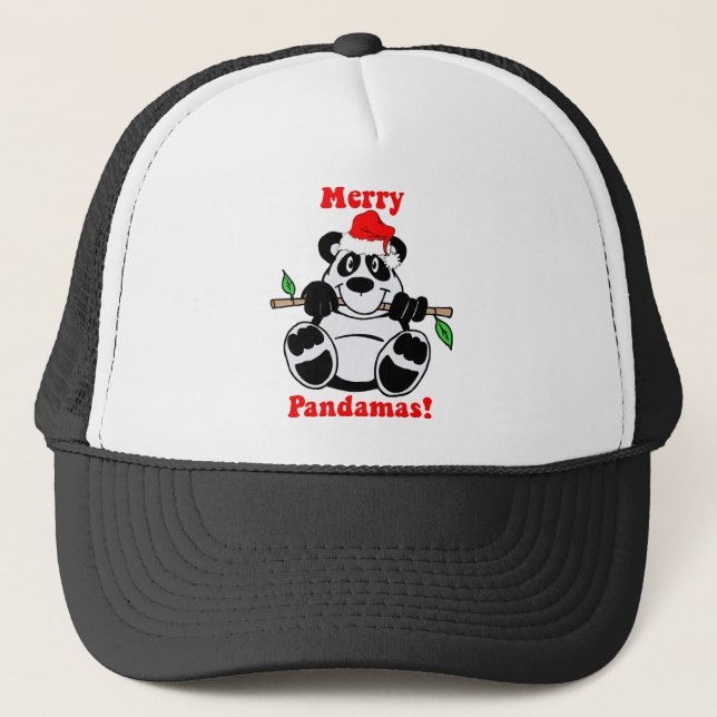 Casquette Ours panda drôle de Noël (Devant)