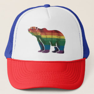 Casquette Ours Polaire Rétro Arc-en-Ciel Lesbienne LGBT Fier