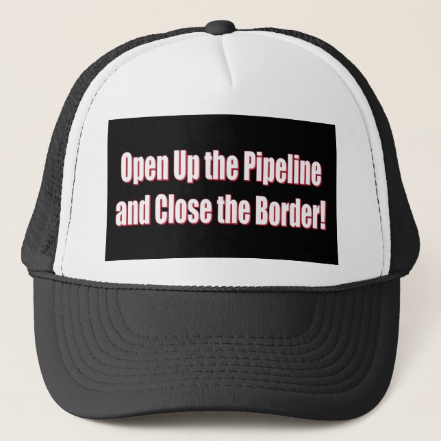 Casquette Ouvrir le pipeline et fermer le borde-blanc (Devant)