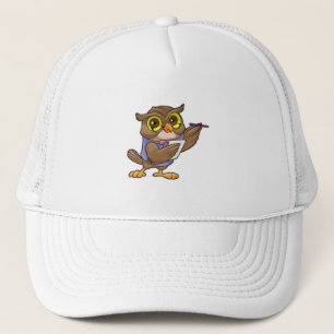 Casquette Owl comme secrétaire avec stylo et note