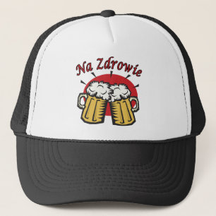 Casquette Pain grillé de Na Zdrowie avec des tasses de bière