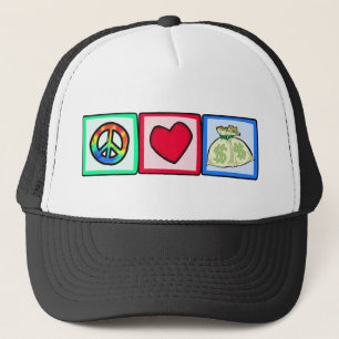 Casquette Paix, amour, argent