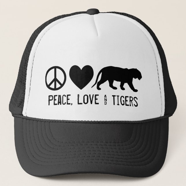 Casquette Paix, amour et tigres (Devant)