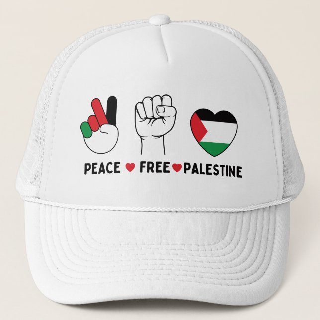 Casquette paix amour palestine -liberté pour les palestinien (Devant)