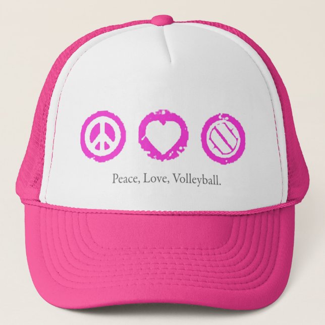 Casquette Paix, amour, rose final de volleyball (Devant)