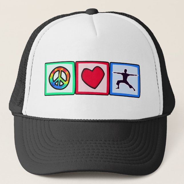 Casquette Paix, amour, yoga (Devant)