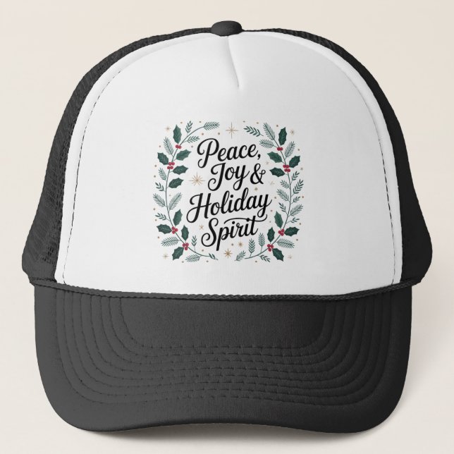 Casquette Paix, Joie et Esprit de Fêtes (Devant)