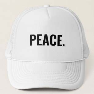Casquette Paix texte noir et blanc minimaliste anti-guerre