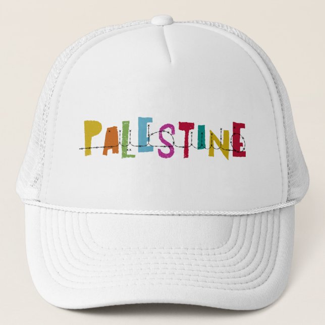 Casquette PALESTINE Nom arabe Coloré  (Devant)