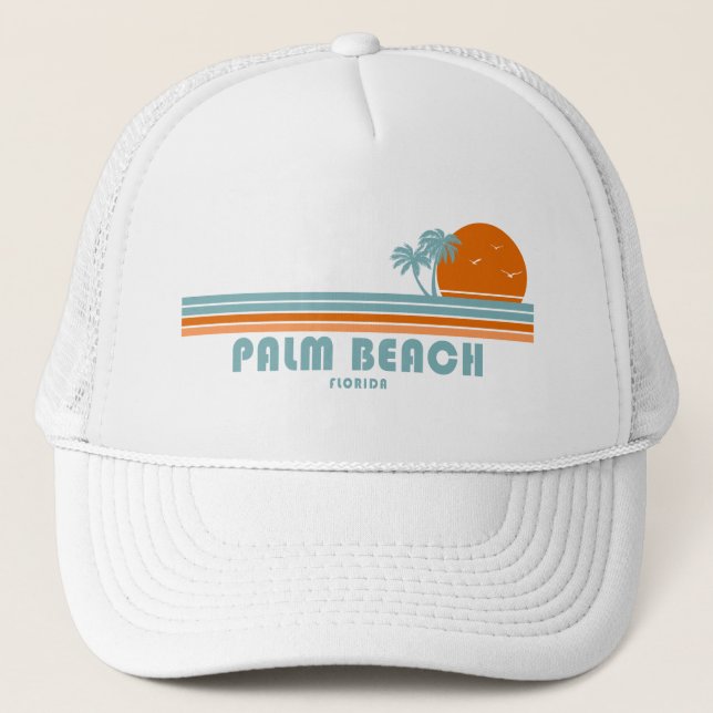 Casquette Palm Beach Floride Sun Palm Trees (Devant)