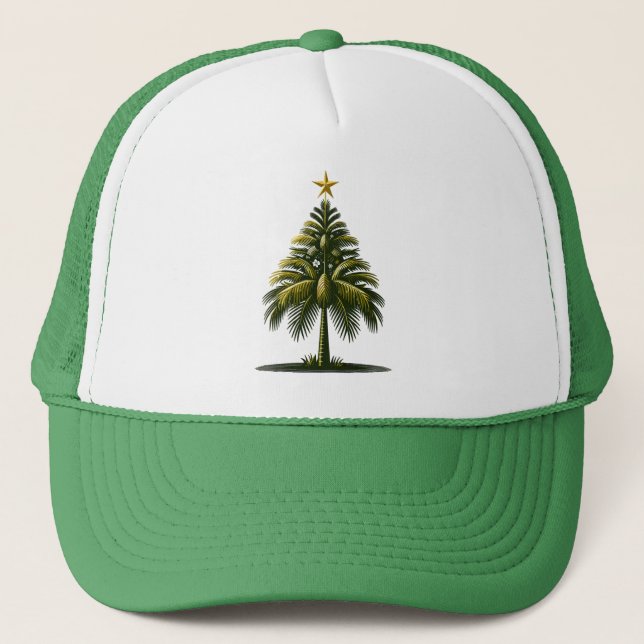 Casquette Palmier de Noël, Beach Aloha Noël (Devant)
