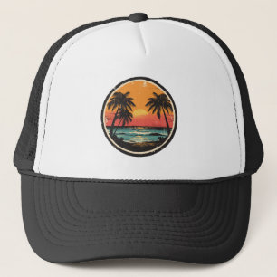 Casquette Palmier - Style Rétro Plage Tropicale Soleil Été