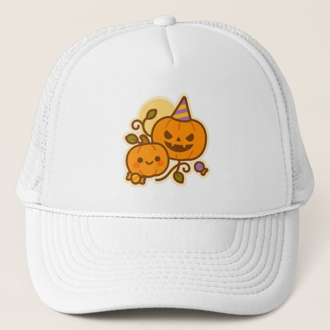 Casquette Pals citrouilles - Kawaii Halloween (Devant)